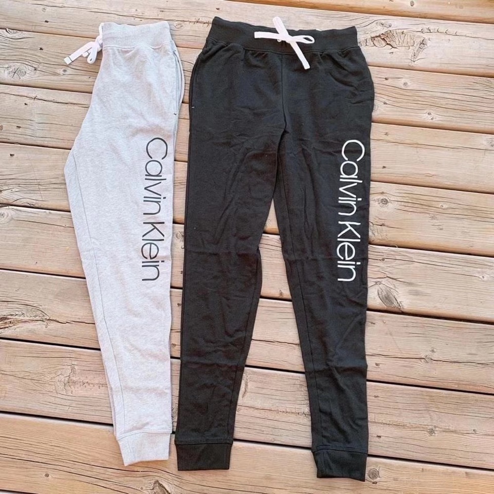 Calvin Klein Jogger Pants for Women, two pieces, gray and black